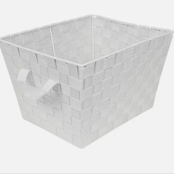 Simplify Woven Basket w/Handles- White - Picture 2 of 8